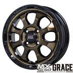 【アルミホイール単品4本価格】【12インチ】【MAD CROSS GRACE】【マッドクロス　グレイス】【12X4.0　4穴　PCD：100】【軽トラ、軽バン用】ハイゼット、キャリー、N-VANなど各種タイヤもセットできます表示は4本価格です