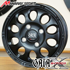 【アルミホイール単品4本価格】【12インチ】【MANARAY SPORT GAIA X】【マナレイスポーツ　ガイアクロス】【12X3.50B　4穴　PCD：100】【キャリー ミニキャブバン アクティ バモス】表示は4本価格です