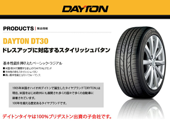 楽天市場】アルミタイヤセット【165/55R15 DAYTON DT30】【15X4.5 