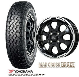 【アルミホイール＆タイヤセット】【12インチ】【145/80R12　ジオランダーKT】【MAD CROSS GRACE】【マッドクロス　グレイス　GB/P】【12X4.0　4穴　PCD：100】【軽トラ、軽バン用】ハイゼット、キャリー、N-VANなど表示は4本価格です