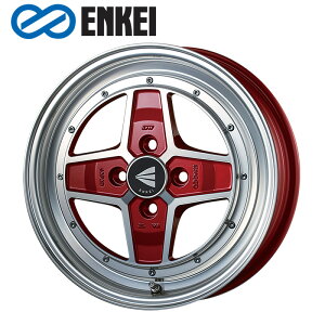 ENKEI アパッチ2 15×5.0J PCD100 4H INSET+45 ボア径φ75 マシニングレッド (MR) 15インチ ホイール単品 1本 エンケイ Neo Classic APACHE2