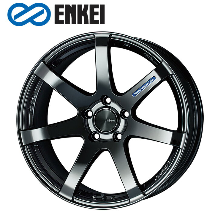 楽天市場】ENKEI PF07 18×7.5J PCD100 5H INSET+48 ボア径φ75 SBK 18 