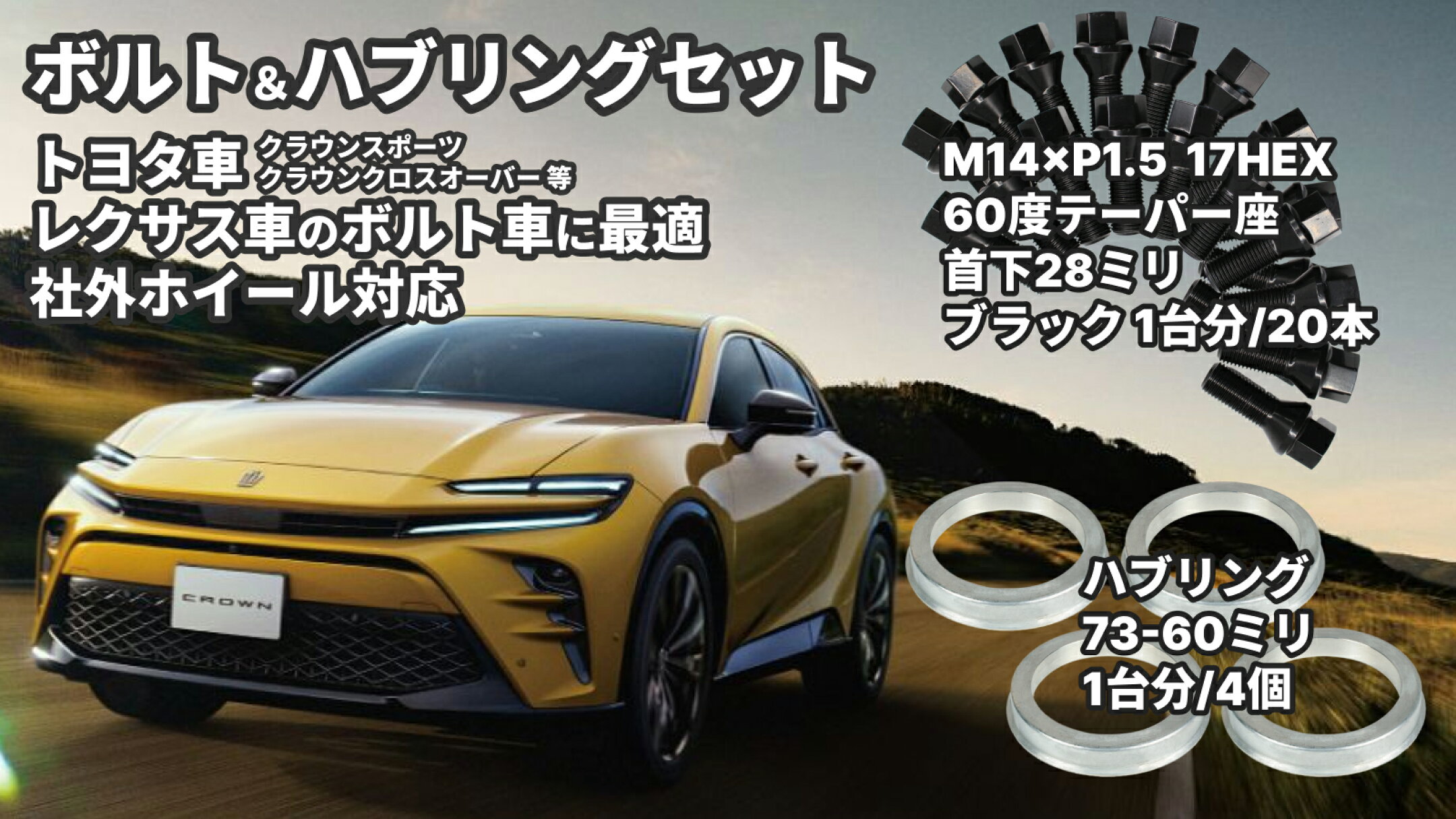 ボルト（ブラック）20個 + ハブリング 4個 セット