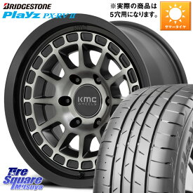 KMC KM719 CANYON GRAY 17インチ 17 X 8.0J +35 5穴 114.3 ブリヂストン プレイズ Playz PX-RV2 サマータイヤ 225/60R17 アルファード デリカ D5 D:5