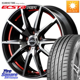 MANARAY MID SCHNEIDER シュナイダー RX02 RED 18インチ 18 X 8.0J +45 5穴 114.3 KUMHO ECSTA PS71 エクスタ サマータイヤ 215/40R18