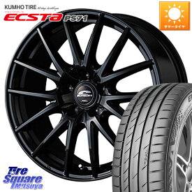 MANARAY 【欠品次回8月下旬予定】MID SCHNEIDER SQ27 ブラック ホイール 18インチ 18 X 8.0J +42 5穴 114.3 KUMHO ECSTA PS71 エクスタ サマータイヤ 215/40R18 リーフ