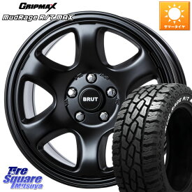 BRUT ブルート BR-44 BR44 BK ホイール 17インチ 17 X 7.5J +40 5穴 127 GRIPMAX MUD Rage RT R/T MAX ホワイトレター 275/70R17 ジープ ラングラー JK JL