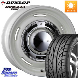 CRIMSON ディーン クロスカントリー ホワイト 15インチ 15 X 6.0J +32 4穴 100 DUNLOP ダンロップ DIREZZA DZ101 ディレッツァ サマータイヤ 185/55R15 サクシード