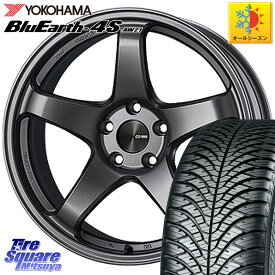 YOKOHAMA R5427 ヨコハマ BluEarth-4S AW21 オールシーズンタイヤ 245/40R18 KYOHO ENKEI エンケイ PerformanceLine PF05 DS 18インチ 18 X 8.5J(EVO10 CZ4A) +38 5穴 114.3 ランエボ10キャリパー対応！