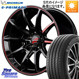 MANARAY MID RMP RACING R25 4H RED アルミホイール 16インチ 16 X 6.0J +43 4穴 100 ミシュラン e PRIMACY Eプライマシー 94V XL 正規 205/55R16 アクア オーラ