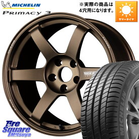 RAYS 【欠品次回9月末】 VOLK RACING TE37 SAGA S-plus TE37 S-プラス ホイール 17インチ 17 X 7.5J(ABARTH 124) +38 4穴 100 ミシュラン PRIMACY3 プライマシー3 88W XL ★ 正規 205/45R17 アバルト124スパイダー