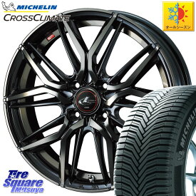 ヤリス フィット シエンタ アクア ミシュラン CROSSCLIMATE+ クロスクライメイト+ オールシーズンタイヤ 88T XL 正規 175/70R14 WEDS 40771 レオニス LEONIS LM PBMCTI 14インチ 14 X 5.5J +42 4穴 100