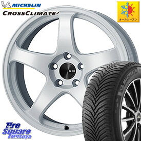 ミシュラン CROSSCLIMATE2 クロスクライメイト2 オールシーズンタイヤ 100V XL 正規 215/60R17 KYOHO ENKEI エンケイ PerformanceLine PF05 WH 17インチ 17 X 8.0J +35 5穴 114.3 アルファード