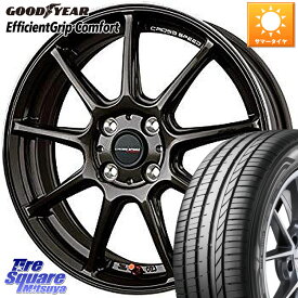 HotStuff クロススピード RS9 RS-9 軽量 ホイール 16インチ 16 X 6.0J +45 4穴 100 グッドイヤー EffcientGrip Comfort サマータイヤ 185/60R16 アクア