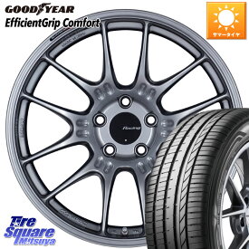 ENKEI エンケイ RACING GTC02 シルバー ホイール 19インチ 19 X 8.5J(EVO10 CZ4A) +35 5穴 114.3 グッドイヤー EffcientGrip Comfort サマータイヤ 245/35R19 ランエボ10キャリパー対応！