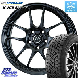 ミシュラン X-ICE SNOW エックスアイススノー XICE SNOW 2023年製 在庫● スタッドレス 正規品 225/60R18 ENKEI エンケイ PerformanceLine PF01 BK ホイール 18 X 7.5J +45 5穴 114.3 RAV4 CX-5 アウトバック