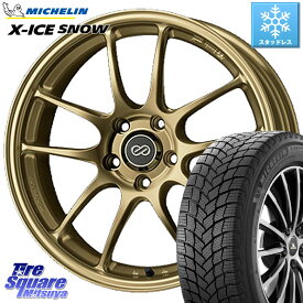 ミシュラン X-ICE SNOW エックスアイススノー XICE SNOW 2023年製 在庫● スタッドレス 正規品 225/60R18 ENKEI エンケイ PerformanceLine PF01 ゴールド ホイール 18 X 8.0J +45 5穴 114.3 RAV4 エクストレイル NX CX-5