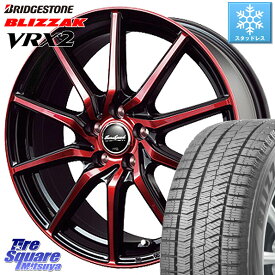 ブリヂストン ブリザック VRX2 スタッドレス ● 2023年製 225/50R17 MANARAY MID Euro Speed S810 レッド ホイール 17インチ 17 X 7.0J +50 5穴 100