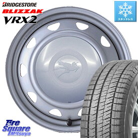 ブリヂストン ブリザック VRX2 スタッドレス ● 2023年製 155/70R13 WEDS キャロウィン PB-501 スチールホイール 13インチ 13 X 5.0J +40 4穴 100