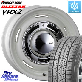 ブリヂストン ブリザック VRX2 スタッドレス ● 2023年製 165/55R15 CRIMSON ディーン クロスカントリー ホワイト 15インチ 15 X 4.5J +43 4穴 100