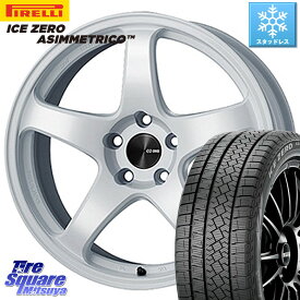 ピレリ ICE ZERO ASIMMETRICO スタッドレス 225/60R18 ENKEI エンケイ PerformanceLine PF05 WH 18インチ 18 X 7.5J +48 5穴 114.3 RAV4 エクストレイル CX-5 アウトバック