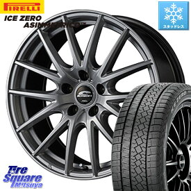 ピレリ ICE ZERO ASIMMETRICO スタッドレス 195/60R17 MANARAY MID SCHNEIDER SQ27 ホイール 17インチ 17 X 7.0J +48 5穴 114.3 プリウス