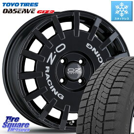 TOYO オブザーブ ギズ2 〇 OBSERVE GIZ2 2023年製 スタッドレス 195/55R16 OZ Rally Racing ラリーレーシング 16インチ 16 X 7.0J(FIAT 500e) +35 4穴 98 フィアット500e