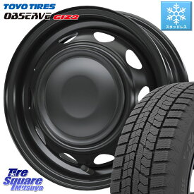 TOYO オブザーブ ギズ2 〇 OBSERVE GIZ2 2023年製 スタッドレス 155/65R14 WEDS 14044 NeoCarrow ネオキャロ ブラック スチール 在庫● 14インチ ホイール 14 X 4.5J +45 4穴 100