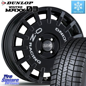 DUNLOP ウィンターマックス03 WM03 ダンロップ スタッドレス 195/60R16 OZ Rally Racing ラリーレーシング 専用KIT付属 16インチ 16 X 7.0J(C3 A8HN) +20 4穴 108 シトロエン C3エアクロス