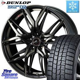 DUNLOP ウィンターマックス02 WM02 CUV ダンロップ スタッドレス 205/60R16 WEDS 41100 レオニス LEONIS LM PBMCTI ホイール 16インチ 16 X 6.5J +42 5穴 100