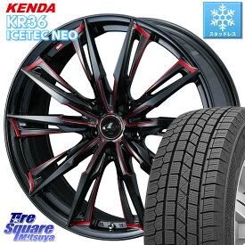 KENDA ケンダ KR36 ICETEC NEO アイステックネオ 2023年製 スタッドレスタイヤ 215/50R17 WEDS LEONIS レオニス GX RED ウェッズ ホイール 17インチ 17 X 7.0J +47 5穴 114.3 MAZDA3 インプレッサ リーフ レヴォーグ