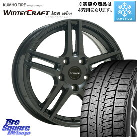 KUMHO WINTERCRAFT ice Wi61 ウィンタークラフト 2023年製 ライデル倉庫 スタッドレスタイヤ 215/65R16 阿部商会 Eurodesign EIGER ホイール 16インチ 16 X 6.5J(DS33 D34) +25 4穴 108 DSオートモビル DS3クロスバック