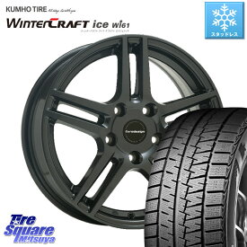 KUMHO WINTERCRAFT ice Wi61 ウィンタークラフト クムホ倉庫 スタッドレスタイヤ 225/45R18 阿部商会 Eurodesign EIGER ホイール 18インチ 18 X 7.5J(VOL V40 MB4) +50 5穴 108 ボルボ V40クロスカントリー