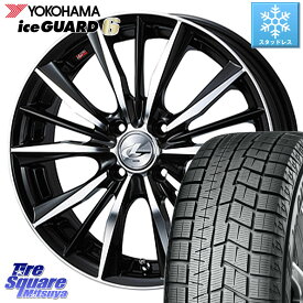 YOKOHAMA R2763 iceGUARD6 ig60 アイスガード ヨコハマ スタッドレス 185/60R15 WEDS 33238 レオニス VX ウェッズ Leonis BKMC ホイール 15インチ 15 X 6.0J +43 4穴 100 アクア シエンタ ヤリス