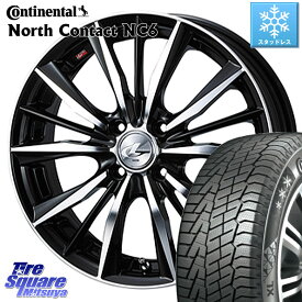 コンチネンタル NorthContact NC6 ノースコンタクト スタッドレス 185/60R15 WEDS 33238 レオニス VX ウェッズ Leonis BKMC ホイール 15インチ 15 X 6.0J +43 4穴 100 アクア シエンタ ヤリス