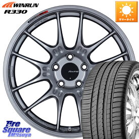 ENKEI エンケイ RACING GTC02 シルバー ホイール 19インチ 19 X 8.5J(M14B) +35 5穴 114.3 WINRUN R330 サマータイヤ 235/55R19 レクサスNX20系