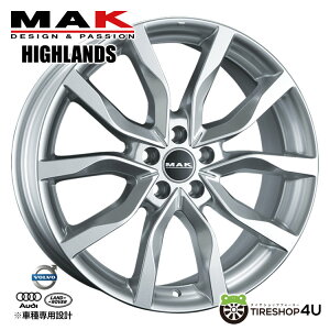 【最大P25倍】 阿部商会 MAK HIGHLANDS 18x8.0J 5/112 +30 シルバー HUB Φ66.5アウディ など MAKシリーズ ハイランズ 純正アルミ用ナット/ボルト 純正センターキャップ対応 新品アルミホイール1本価格 [4