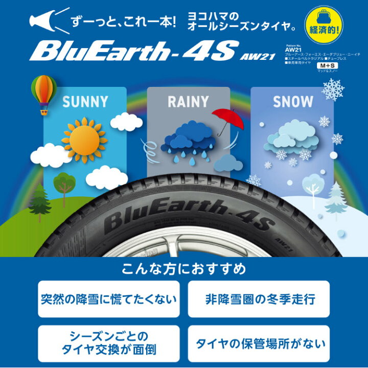 楽天市場】〜2026年製 4本セット 送料無料 新品 YOKOHAMA BluEarth-4S 