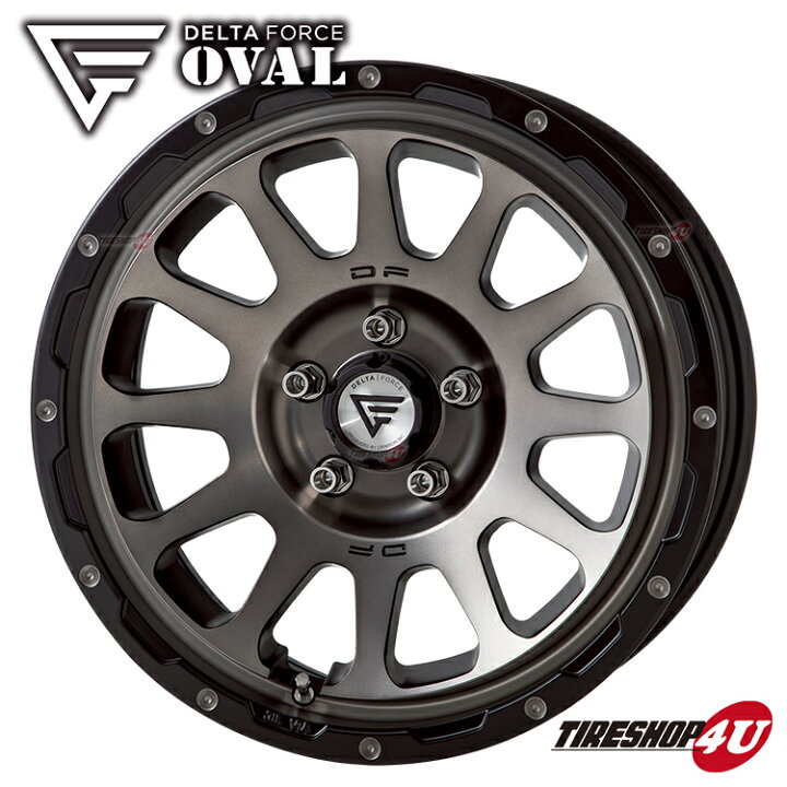 楽天市場】DELTA FORCE OVAL 17x8J 5/114.3 +35 マットスモーク 