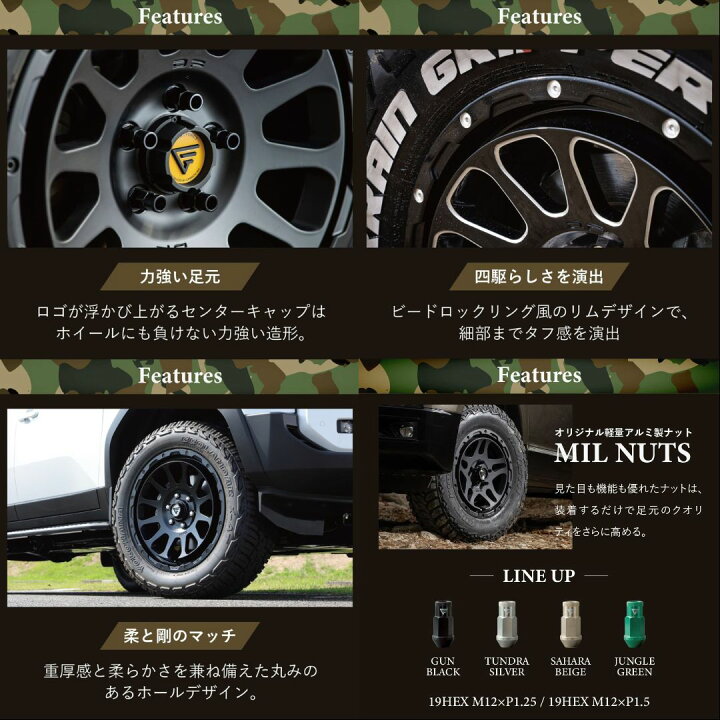 楽天市場】在庫あり DELTA FORCE OVAL 16x5.5J 5/139.7 +20 マット 