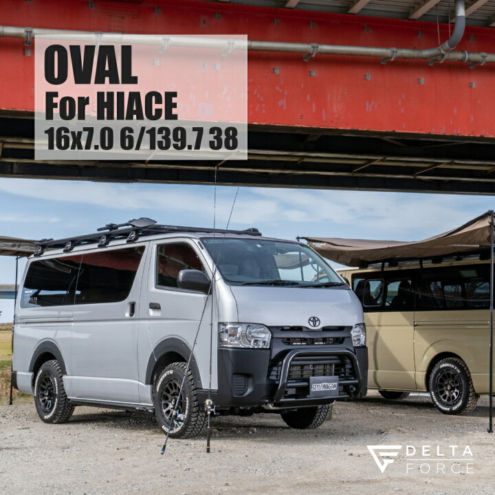 楽天市場】DELTA FORCE OVAL 16x7J 6/139.7 +38 マットスモーク 