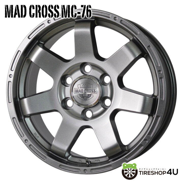 楽天市場】18インチ MAD CROSS MC-76 18x8.0J 6/139.7 +52 ダーク 
