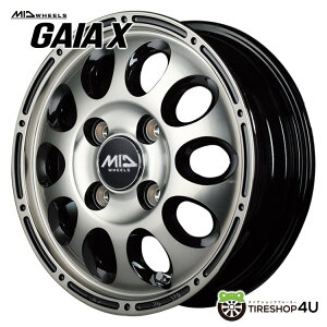 【最大P25倍】 12インチ MID GAIA X12x4.0 4/100 42 ブラックポリッシュ/ブラッククリアガイアX 新品アルミホイール1本価格MID Wheels マルカ 4本購入で送料無料