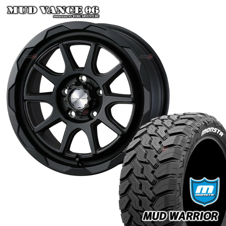 楽天市場】MUD VANCE 06 16X7.0J 5/114.3 + 7J +38 FULL MAT BLACK 