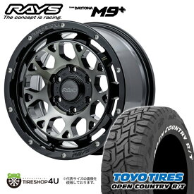 【取付対象】RAYS TEAM DAYTONA M9+ 17×8.0J 6/139.7 0 ブラック/ディスククリアスモーク (BEL)TOYO OPEN COUNTRY R/T 265/65R17 112Q WL ホワイトレター サマータイヤホイール 4本セット 17インチ レイズ チームデイトナ トーヨー オープンカントリー RT 【プラド】