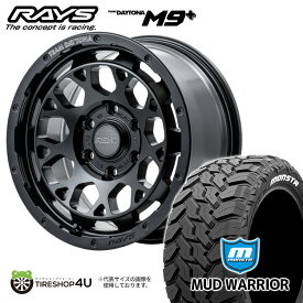 RAYS TEAM DAYTONA M9+ 16×6.5J 6/139.7 +38 セミグロスブラック(BOJ)MONSTA MUD WARRIOR 215/70R16 107/105Q LT RWL 8PR サマータイヤホイール 4本セット 16インチ レイズ チームデイトナ モンスタ ホワイトレター 【ハイエース】