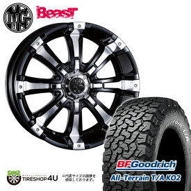 取付対象 16インチ クリムソン MG ビースト 16X8.0J 6/139.7 +0 8J BP BFグッドリッチ オールテレーン KO2 265/75R16 ホワイトレター タイヤホイール4本セット ハイラックス（要リフトアップ） FJクルーザー など CRIMSON MG BEAST BFGoodrich All-Terrain T/A