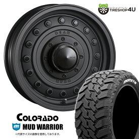 CRIMSON DEAN COLORADO 16X6.5J 6/139.7 +38 マットチャコールブラック MONSTA MUD WARRIOR 215/70R16 LT 107/105Q ホワイトレター 新品 タイヤホイール 4本セット 16インチ ハイエース 200系 バン クリムソン ディーン コロラド モンスタ マッドウォーリア MT
