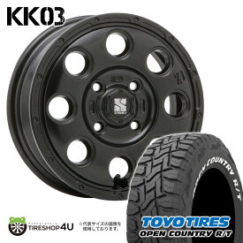 XTREME-J KK03 15x4.5 4/100 +45 サテンブラック TOYO OPEN COUNTRY R/T 165/60R15 ホワイトレター 新品 タイヤホイールセット4本価格 1台分 ハスラー デリカミニ 軽自動車 など MLJ エクストリームJ トーヨー オープンカントリー RT ラギッドテレーン