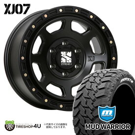 【取付対象】 MLJ XJ07 16×6.5J 6/139.7 +38 SB サテンブラック MONSTA MUD WARRIOR 215/70R16 107/105Q 8PR LT WL サマータイヤホイール 4本セット 16インチ XTREME-J エクストリームJ モンスタ マッドウォーリア ホワイトレター 【 ハイエース 200系 】